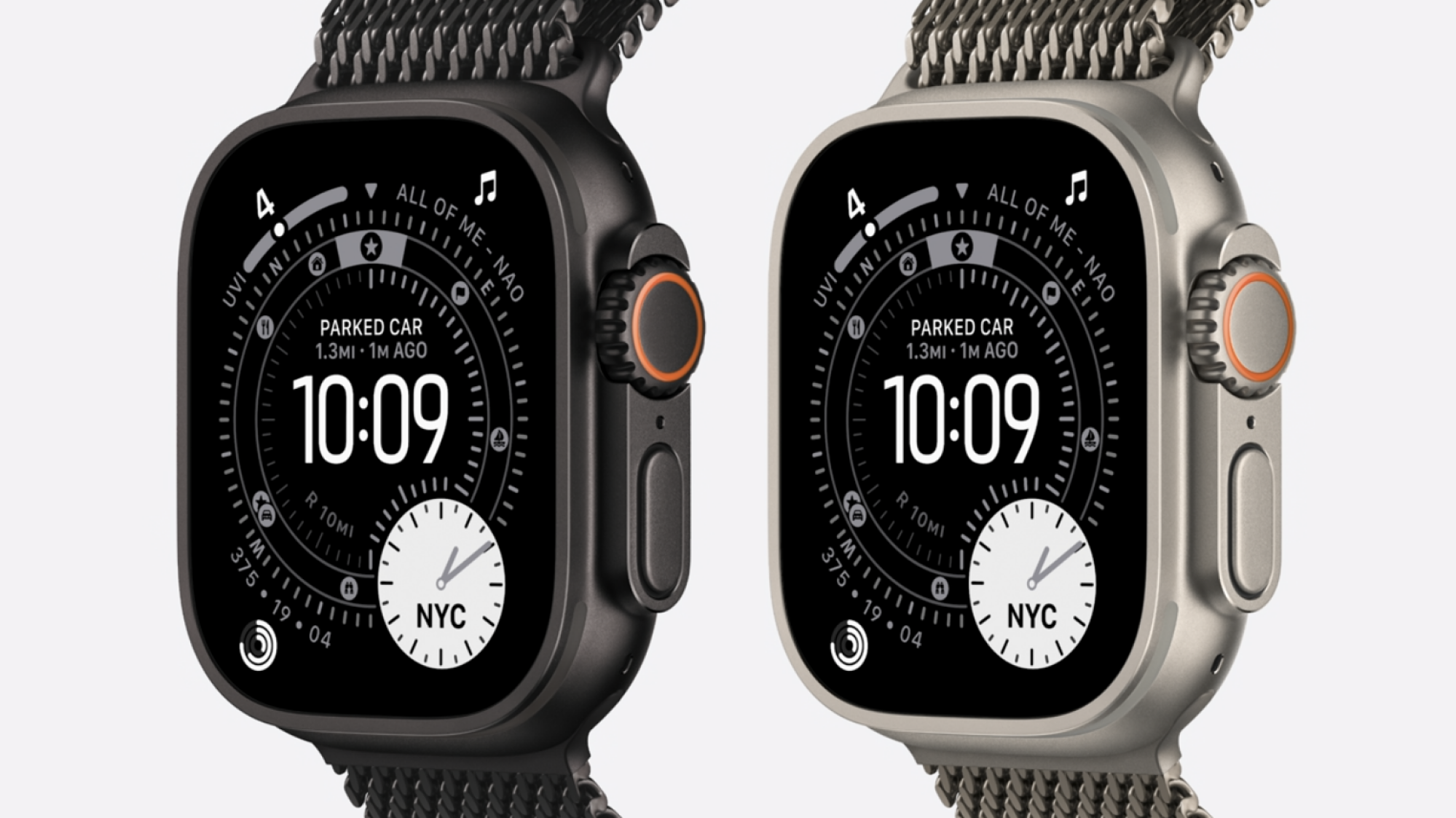 Close-up view of the Apple Watch Ultra 3 showcasing its rugged titanium design